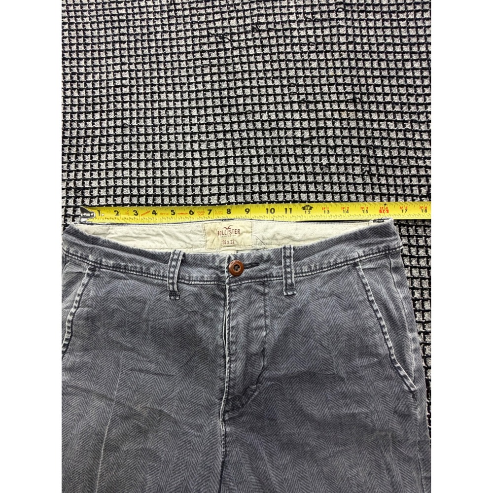 Hollister Chino Pants Mens 32x32 Grey Excellent Herringbone Straight Leg
